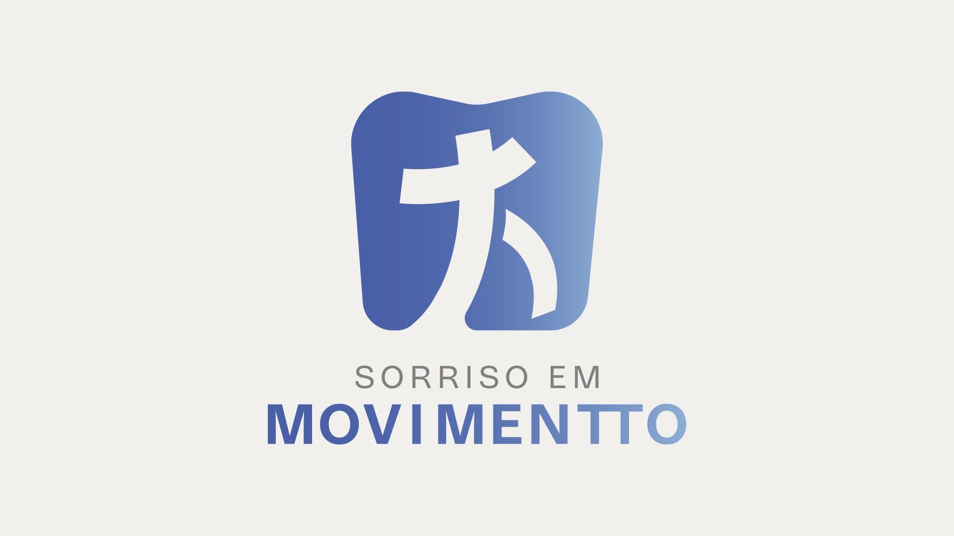 Marca Sorriso em Movimentto em tons de azul